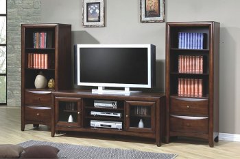 Dark Walnut Finish Stylish Entertainment Unit W/Optional Towers [CRTV-700280]