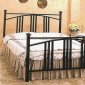 Satin Black Convex Shaped Mission Style Metal Bed