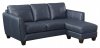 Anthony Sectional Sofa Chaise in Blue Leather Match