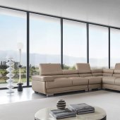 2119 Sectional Sofa in Beige Leather by ESF