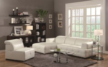 Darby Sectional Sofa 503617 White Bonded Leather Match - Coaster [CRSS-503617 Darby]