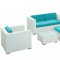 Malibu 5Pc Patio Sofa Set by Modway w/White Base & Options