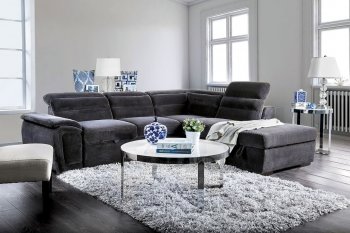 Felicity Sectional Sofa CM6521GY in Dark Gray Chenille [FASS-CM6521GY-Felicity]