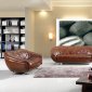 2505 Sofa in Brown Leather by ESF w/Optional Loveset & Chair