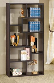 Cappuccino Finish Modern Interlocking Shelves [CRBC-800264]