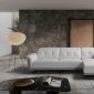 Sofia Sectional Sofa in White Leather by ESF