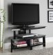 Black Finish Modern Two Tier TV Stand