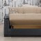 Fabric & Leather Two-Tone Modern Sofa Bed w/Optional Items