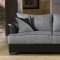 Two-Tone Grey & Black Contemporary Living Room w/Wood Block Legs