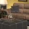 Brown Microfiber Stylish Sofa & Loveseat Set w/Dark Bycast Base