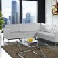 Loft L-Shaped Sectional Sofa in White Leather by Modway