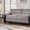 UMC7KD Sofa & Loveseat in Grey Fabric & Black PVC by Global