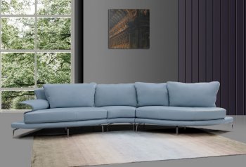 Andover Sectional Sofa in Blue Leather by VIG [VGSS-Andover Blue]