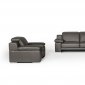 Evergreen Sofa Set 3Pc in Dark Grey Full Leather by VIG