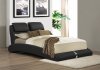 B150 Upholstered Bed in Black Leatherette