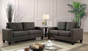 Attwell Sofa & Loveseat Set CM6594 in Gray Linen-Like Fabric [FAS-CM6594-Attwell]