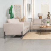 Tilly Sofa & Loveseat Set 509901 in Oatmeal Fabric by Coaster