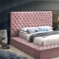 LCL-B01 Upholstered Bed in Pink Velvet