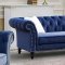 Gaby Sofa & Loveseat Set in Blue Fabric w/Options