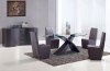 DG018DT Dining Table w/Optional Buffet & Brown Chairs by Global