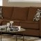 3500 Sectional Sofa in Chocolate Chenille w/Accent Pillows