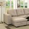 Denton Sectional Sofa CM6149IV in Ivory Fabric w/Sleeper