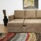 Tan Microfiber Modern Convertible Sectional Sofa Bed