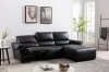 S275 Power Motion Sectional Sofa in Black Leather Beverly Hills