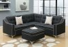 F6997 Sectional Sofa in Black Fabric w/ Ottoman by Boss