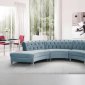 Anabella Sectional Sofa 697 3Pc Sky Blue Velvet Fabric -Meridian