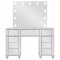 Allora Vanity Set 930242 in Metallic Silver by Coaster w/Stool