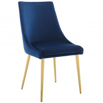 Viscount Dining Chair Set of 2 in Navy Velvet by Modway [MWDC-3416 Viscount Navy]