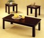 Black Oak Finish Modern 3Pc Coffee Table Set w/Parquet Details