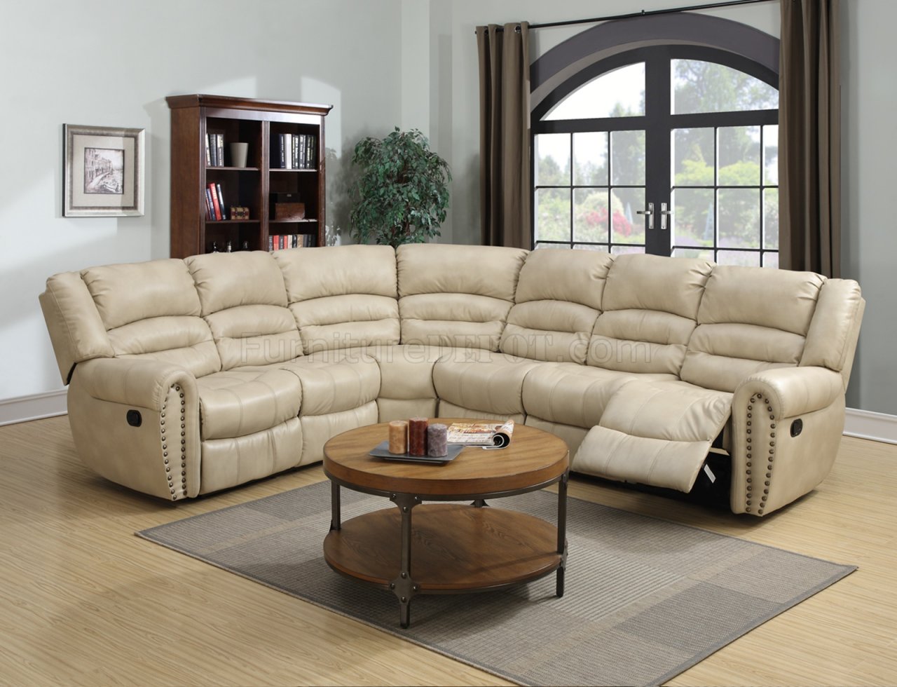 compact leather sectional sofa