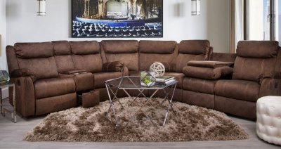 U7303C Motion Sectional Sofa in Coffee by Global