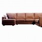 Brown Microfiber Modern 4Pc Sectional Sofa