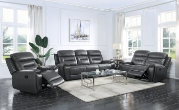 Lamruil Motion Sofa LV00072 in Gray Leather by Acme w/Options [AMS-LV00072 Lamruil]