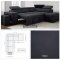 Athene Sectional Sofa CM6603 in Graphite Nubuck Fabric