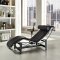 Charles Chaise Lounge EEI-129-BLK in Black Leather by Modway