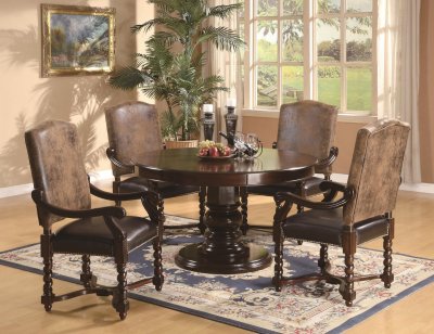 Stylish Wooden Dining Room in Antique Walnut Finish