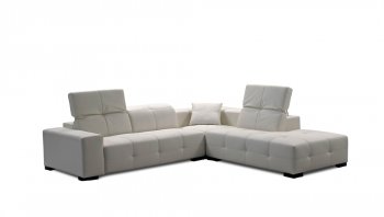 White Italian Leather Modern Sectional Sofa /Adjustable Headrest [JMSS-London]