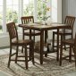 Walnut Finish Modern Counter Height Dinette w/Tile Top