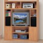 Oak Wood Finish Contemporary Multi Media Center