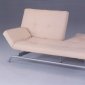 Ivory Modern Sofa Convertible W/ Divided Back & Adjustable Arms