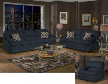 6525 Clara Sofa & Loveseat Set in Black Fabric by Chelsea [CHFS-TU-6525 Clara BBLK]