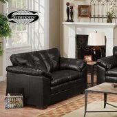 Black Bonded Leather Sofa & Loveseat Set 8650 by Just in Time