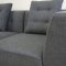 Grey Fabric Modern Modular Sectional Sofa w/Black Wood Legs