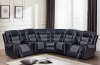 FD7800 Motion Sectional Sofa in Black & Gray Leather by FDF