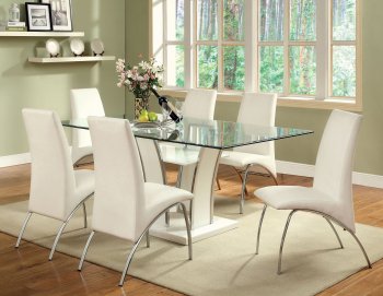 Glenview I CM8372WH 5PC Dinette Set in White w/Options [FADS-CM8372WH-T-Glenview I]