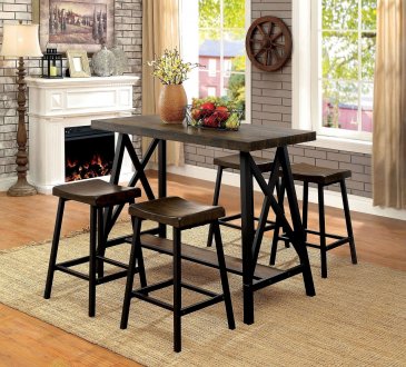 Lainey Counter Ht Dinette 5Pc Set CM3415PT in Weathered Oak